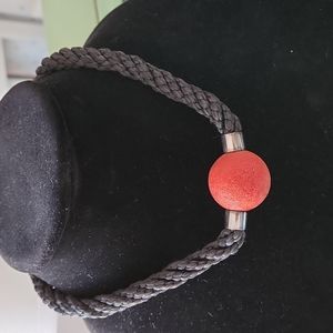 Black Cord Coral Necklace